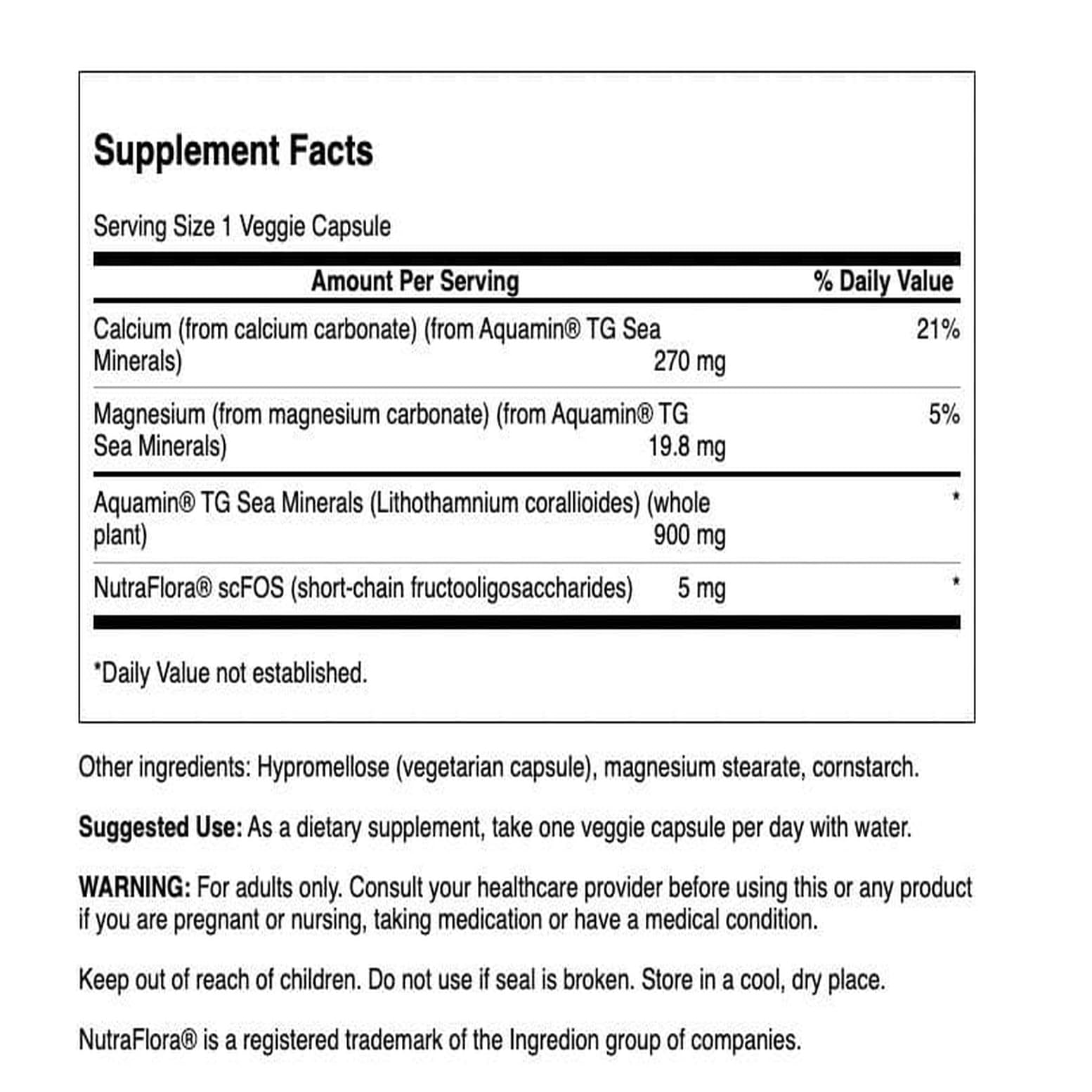 Close-up of Aquamin Sea Minerals capsules