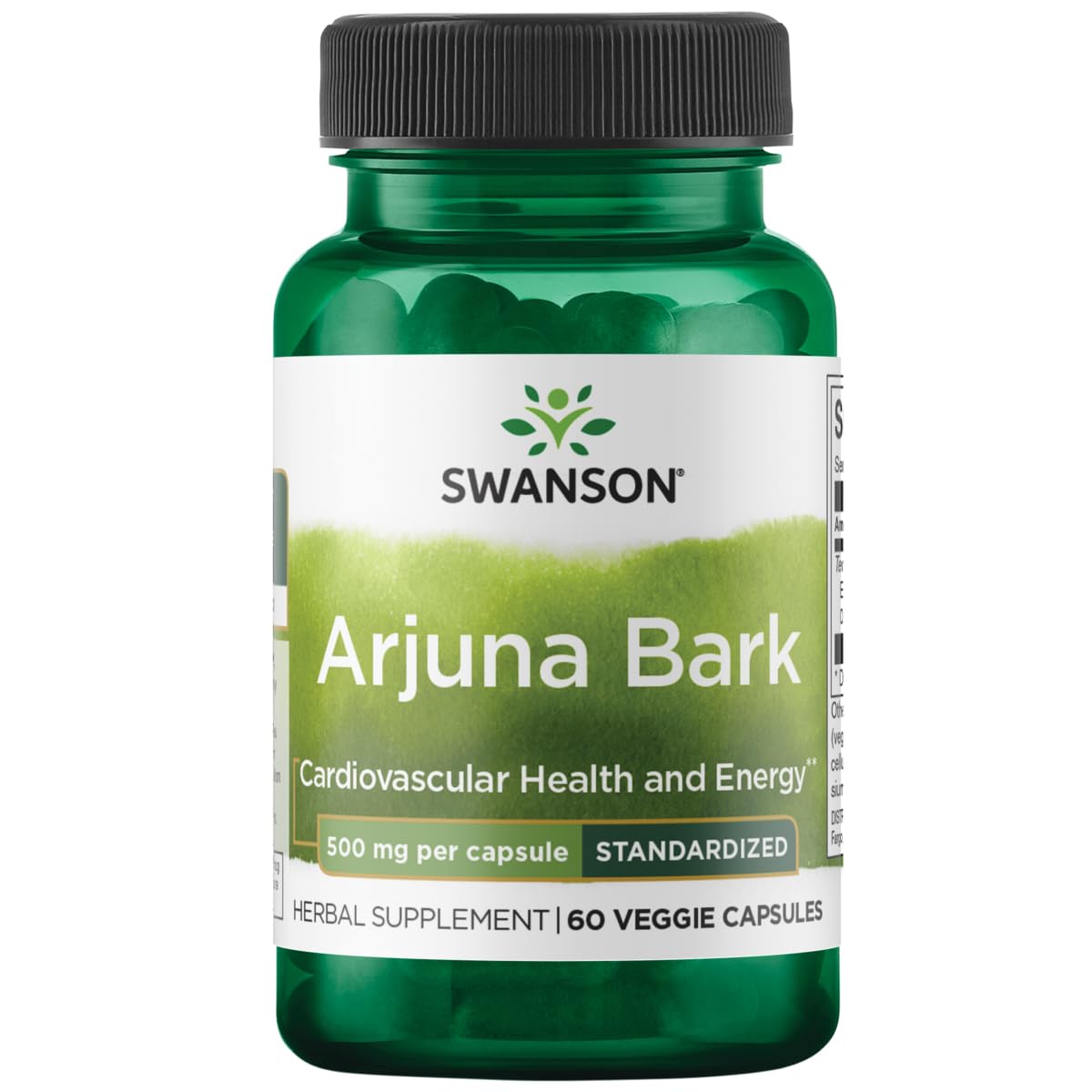Swanson Arjuna 500 mg 60 Veg Capsules bottle main image