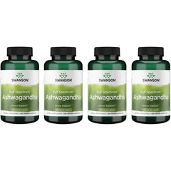 Swanson Ashwagandha Powder 4-pack bottle with 100 capsules