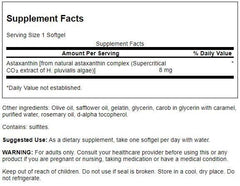 Swanson Astaxanthin 8 mg softgels packaging