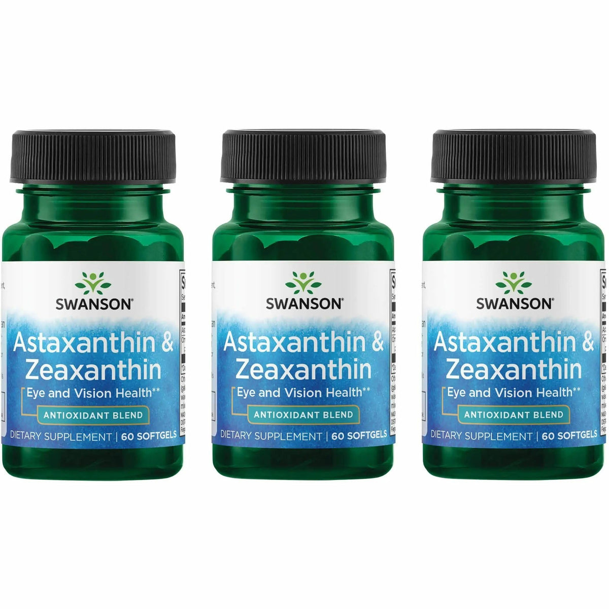 Front view of Swanson Astaxanthin & Zeaxanthin eye health softgels bottle