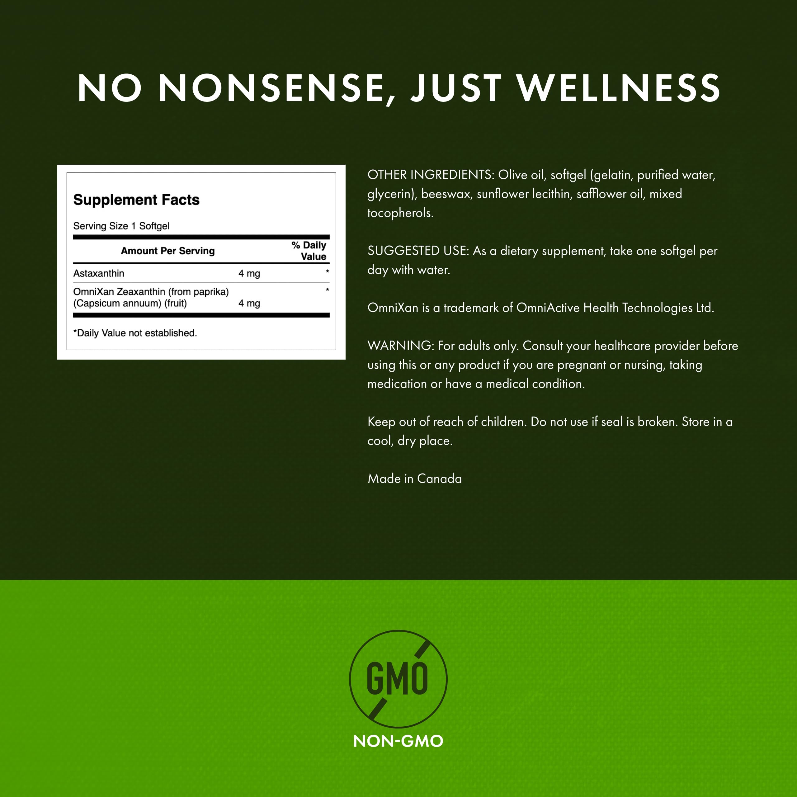 Swanson astaxanthin-zeaxanthin softgels close-up illustrates convenient daily intake.