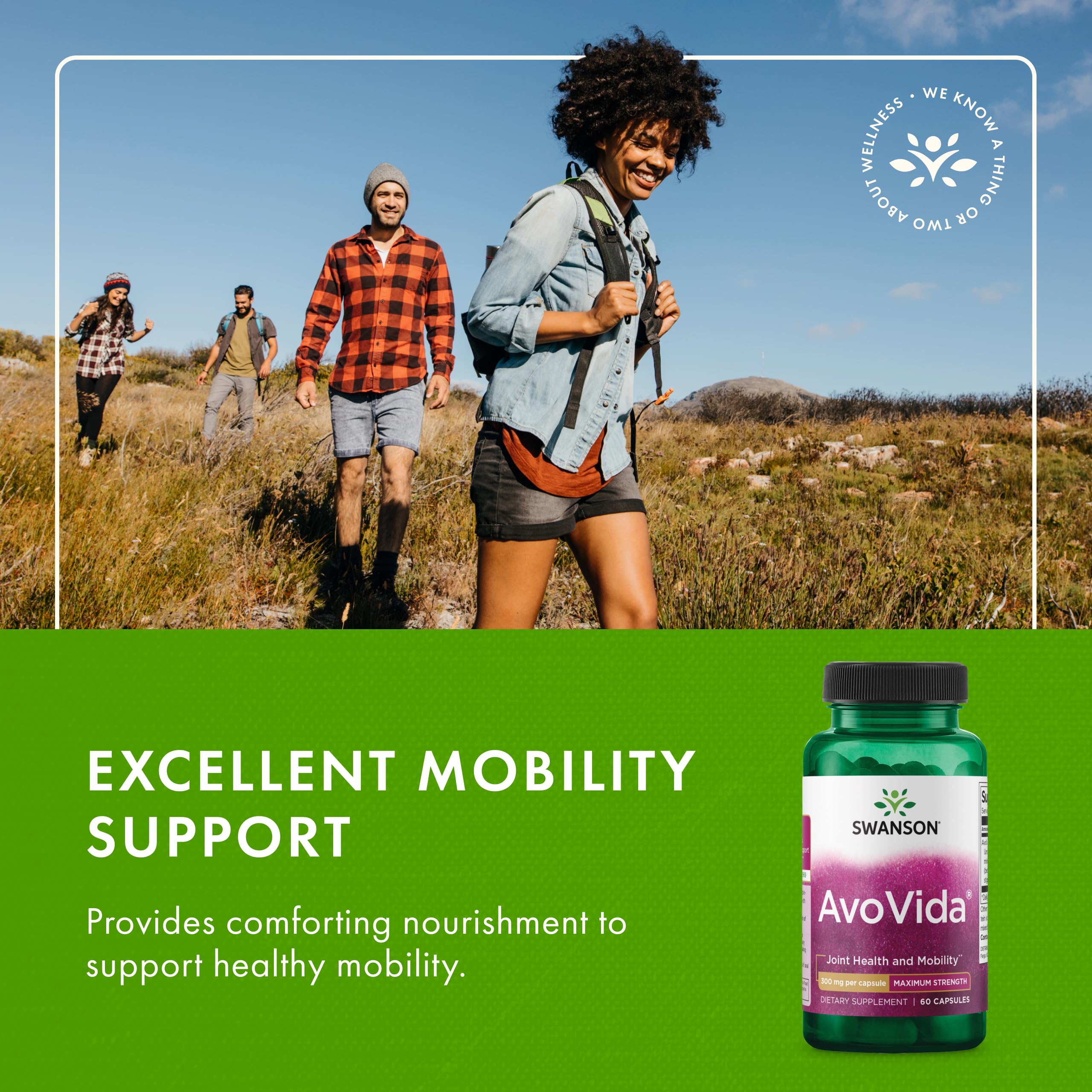 Active lifestyle image featuring a person with Swanson AvoVida