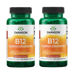 Bottled Swanson Vitamin B12 Cyanocobalamin 500 mcg, 250 capsules, 2-pack