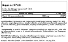 Swanson Vitamin B-12 Sublingual Liquid label and packaging