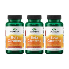 Swanson Beta-Carotene 25,000 IU 300 softgels 3-pack hero image
