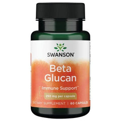 Nutrition facts panel for Swanson Beta Glucan 250mg