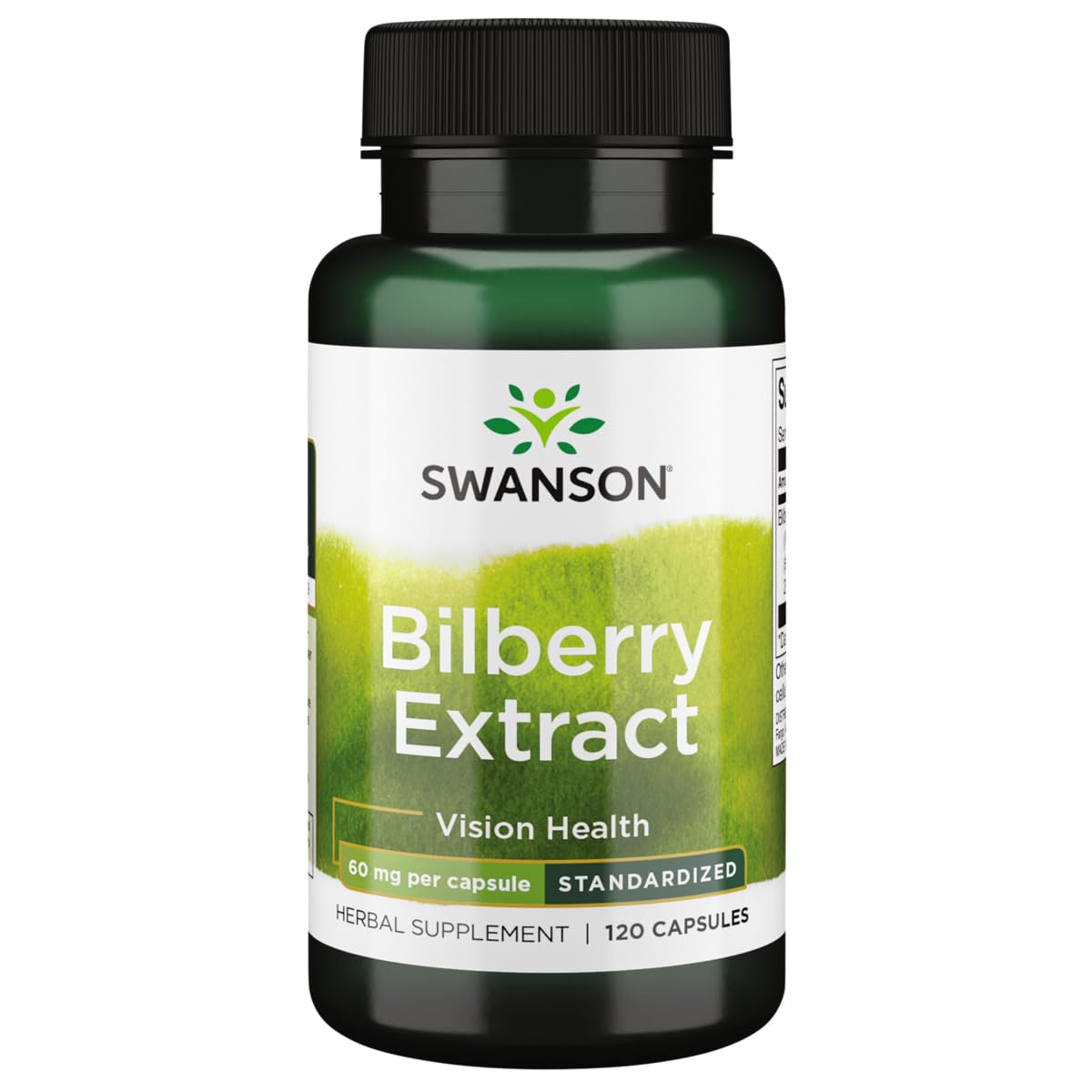 Swanson Bilberry Extract Standardized 60 mg bottle with 120 capsules