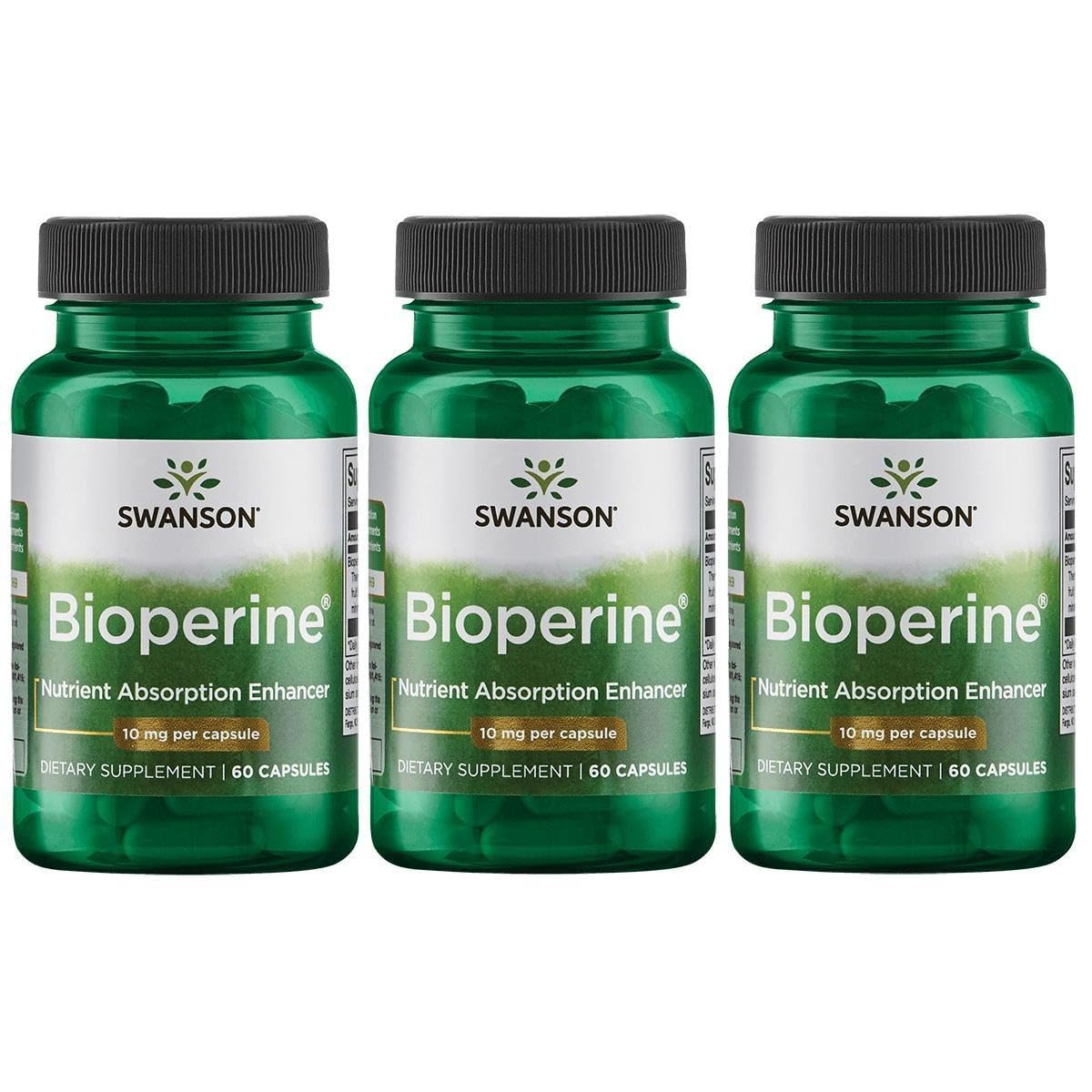 Swanson Bioperine 10 mg 60 Caps - 3 Pack