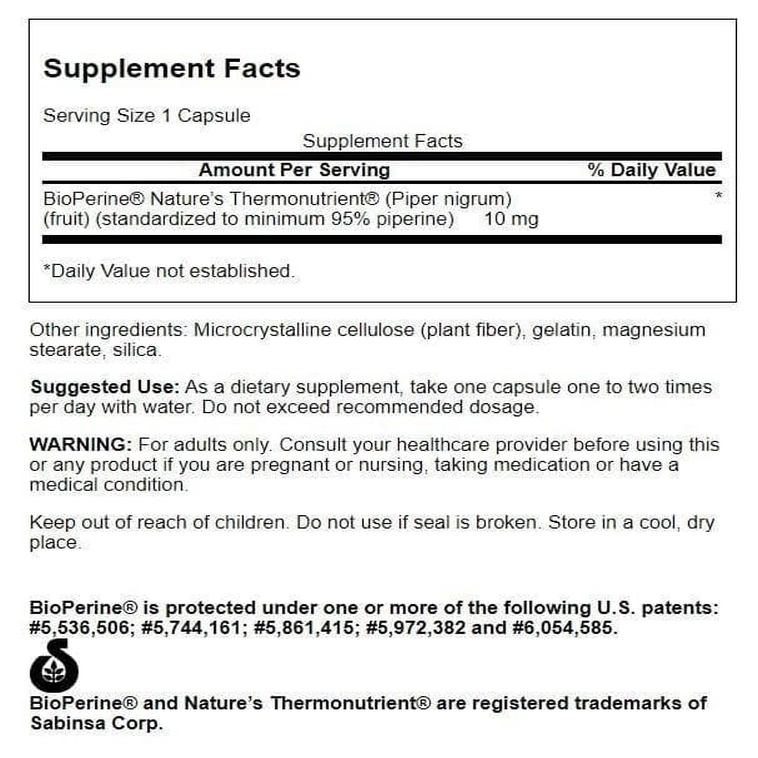 Bioperine 10 mg capsules close-up