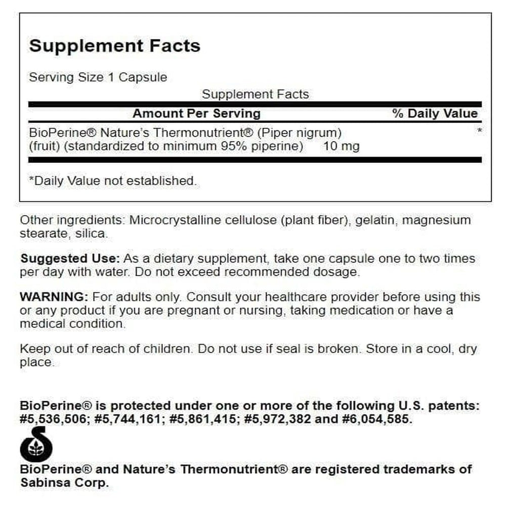 Bioperine 10 mg capsules close-up