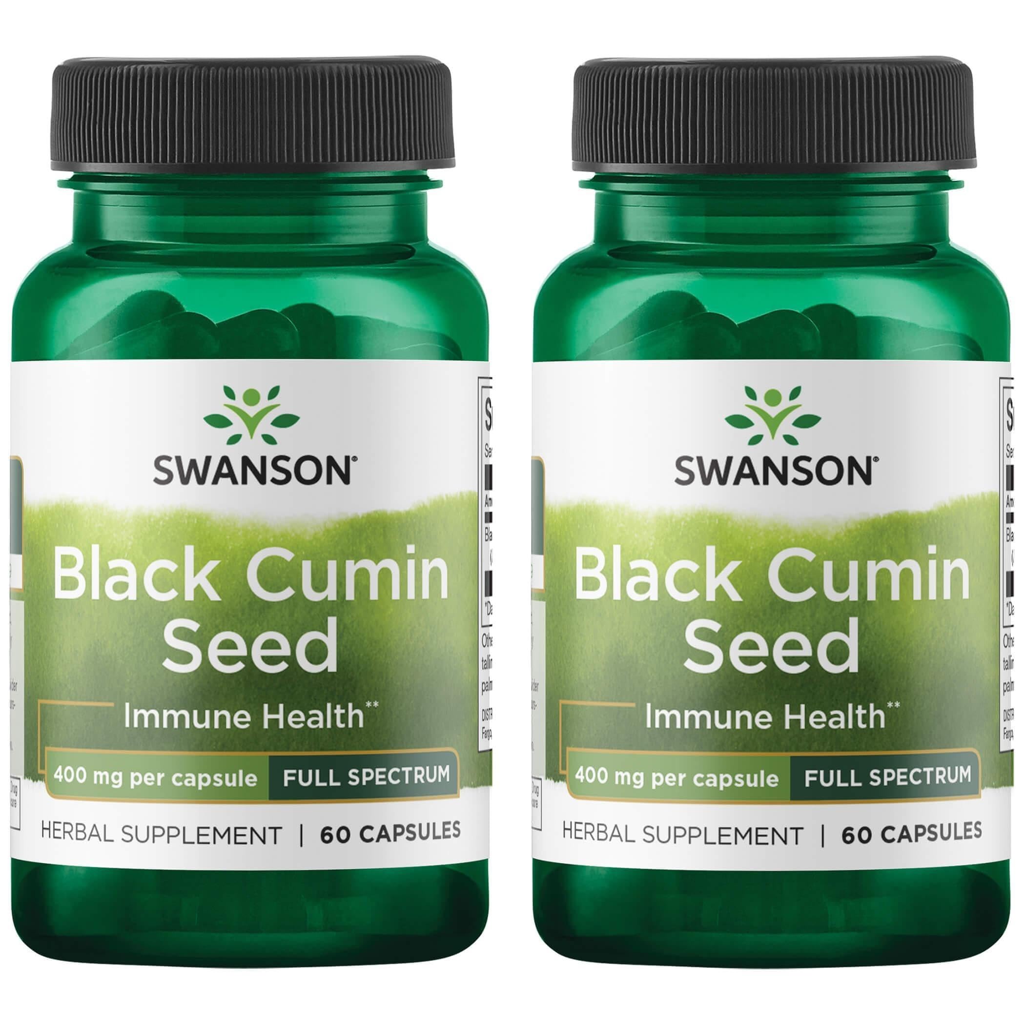 Swanson Full Spectrum Black Cumin Seed 400 mg, 60 capsules, 2-pack bottle
