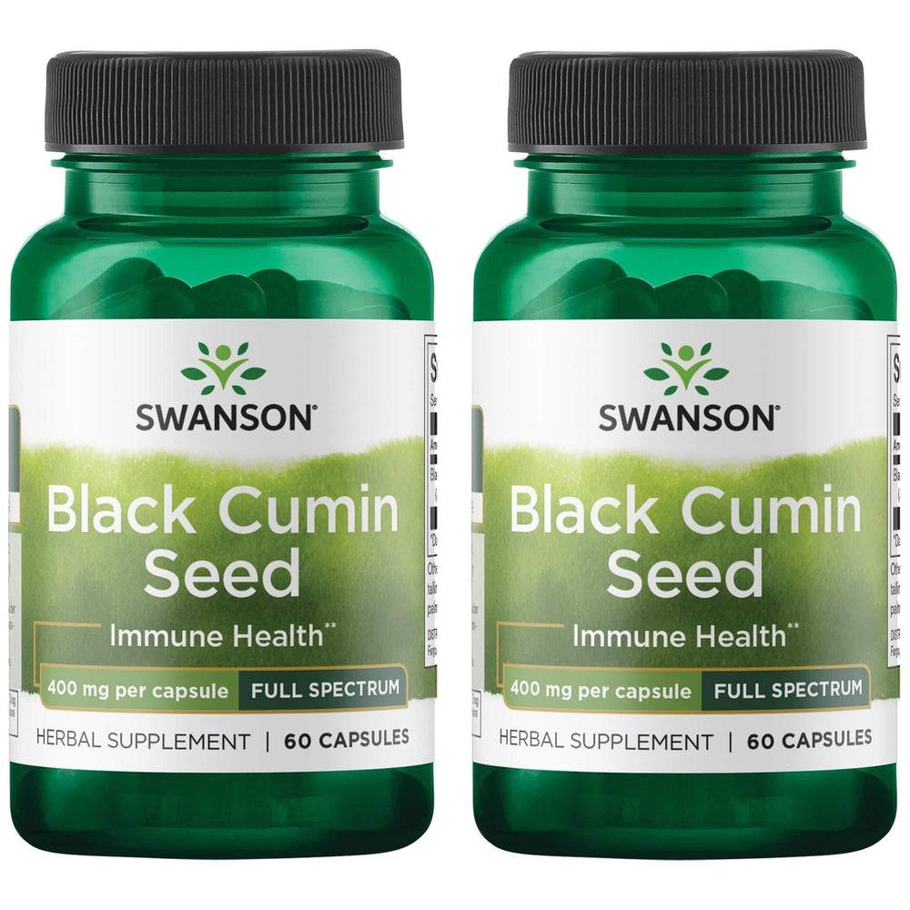 Swanson Full Spectrum Black Cumin Seed 400 mg, 60 capsules, 2-pack bottle