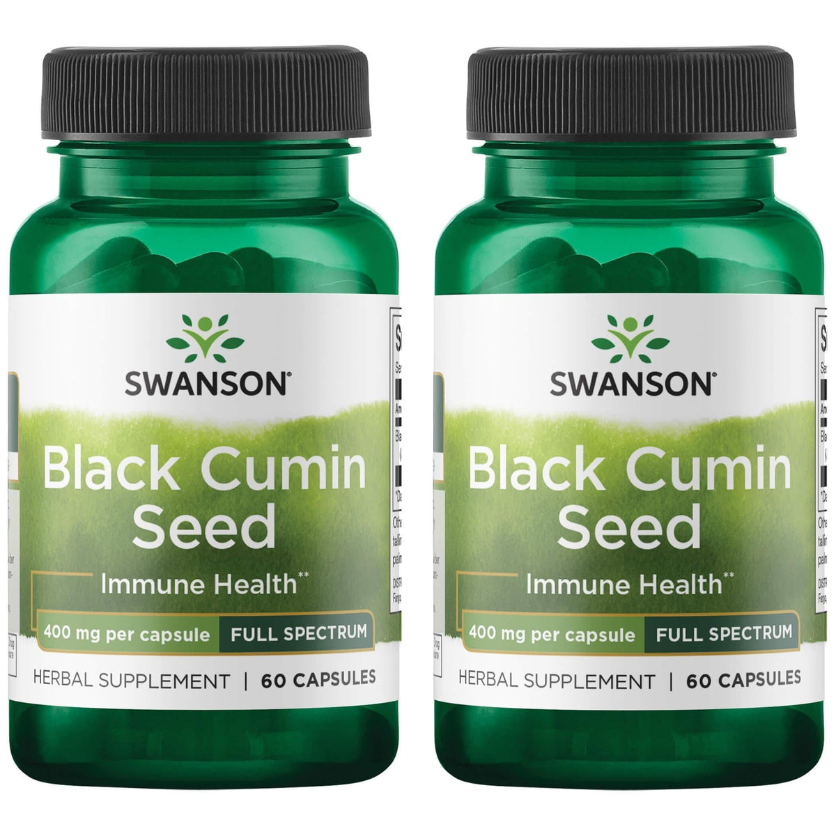 Swanson Full Spectrum Black Cumin Seed 400 mg, 60 capsules, 2-pack bottle