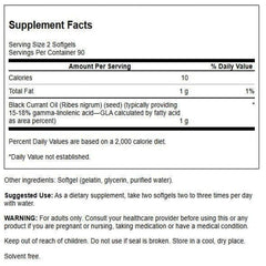 Swanson Black Currant Seed Oil capsules for easy daily joint and immune support