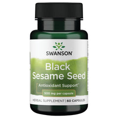 Swanson Black Sesame Seed 500 mg capsules bottle - front view