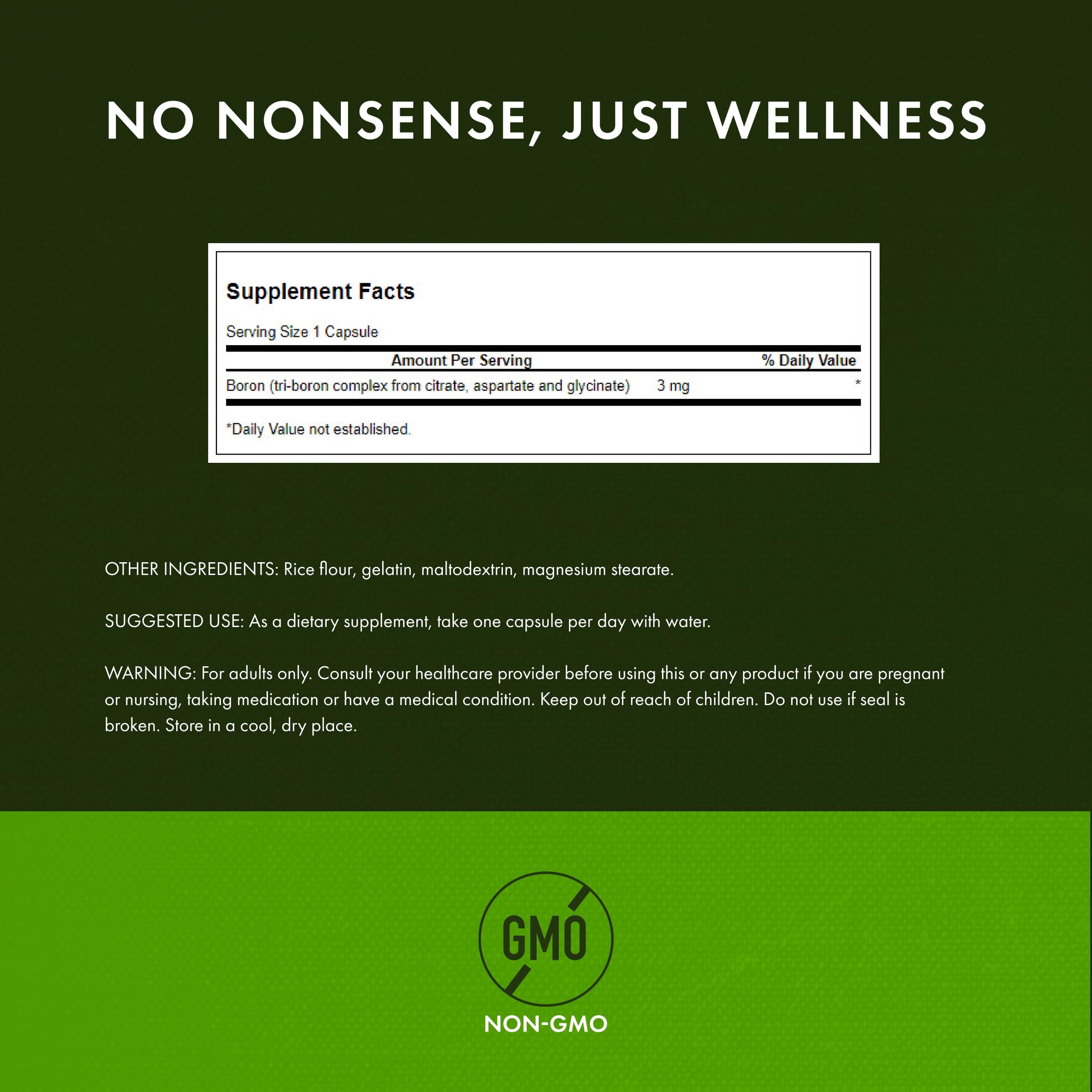 Graphic showing boron forms citrate aspartate and glycinate