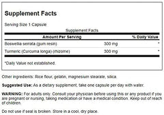 Close-up of Swanson Boswellia & Curcumin bottle label