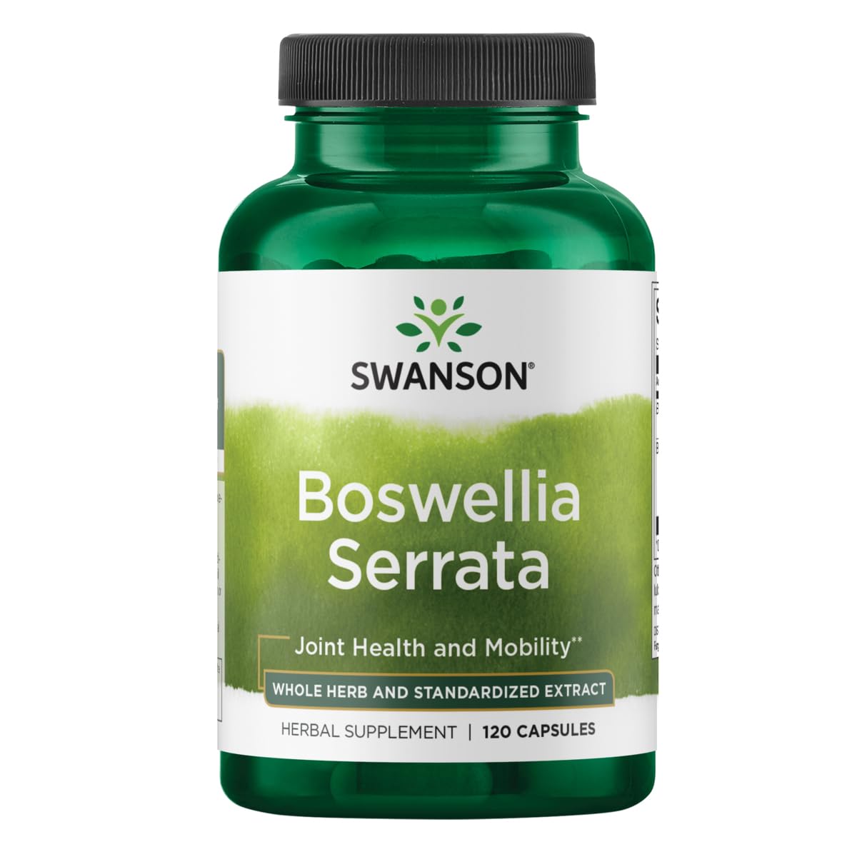 Bottle of Swanson Boswellia Serrata standardized to 65% boswellic acids – 200 mg, 120 capsules