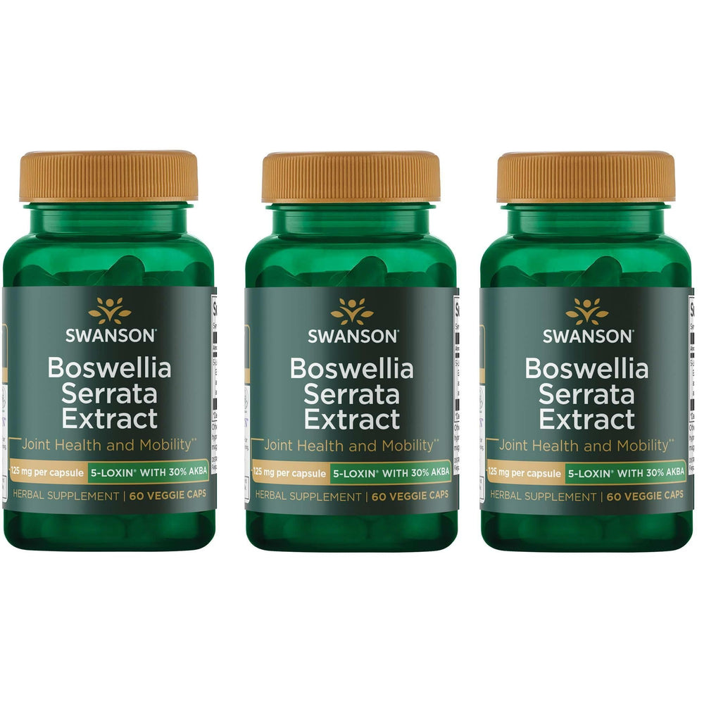 Bottle of Swanson Boswellia Serrata Extract 125 mg with 60 vegetarian capsules