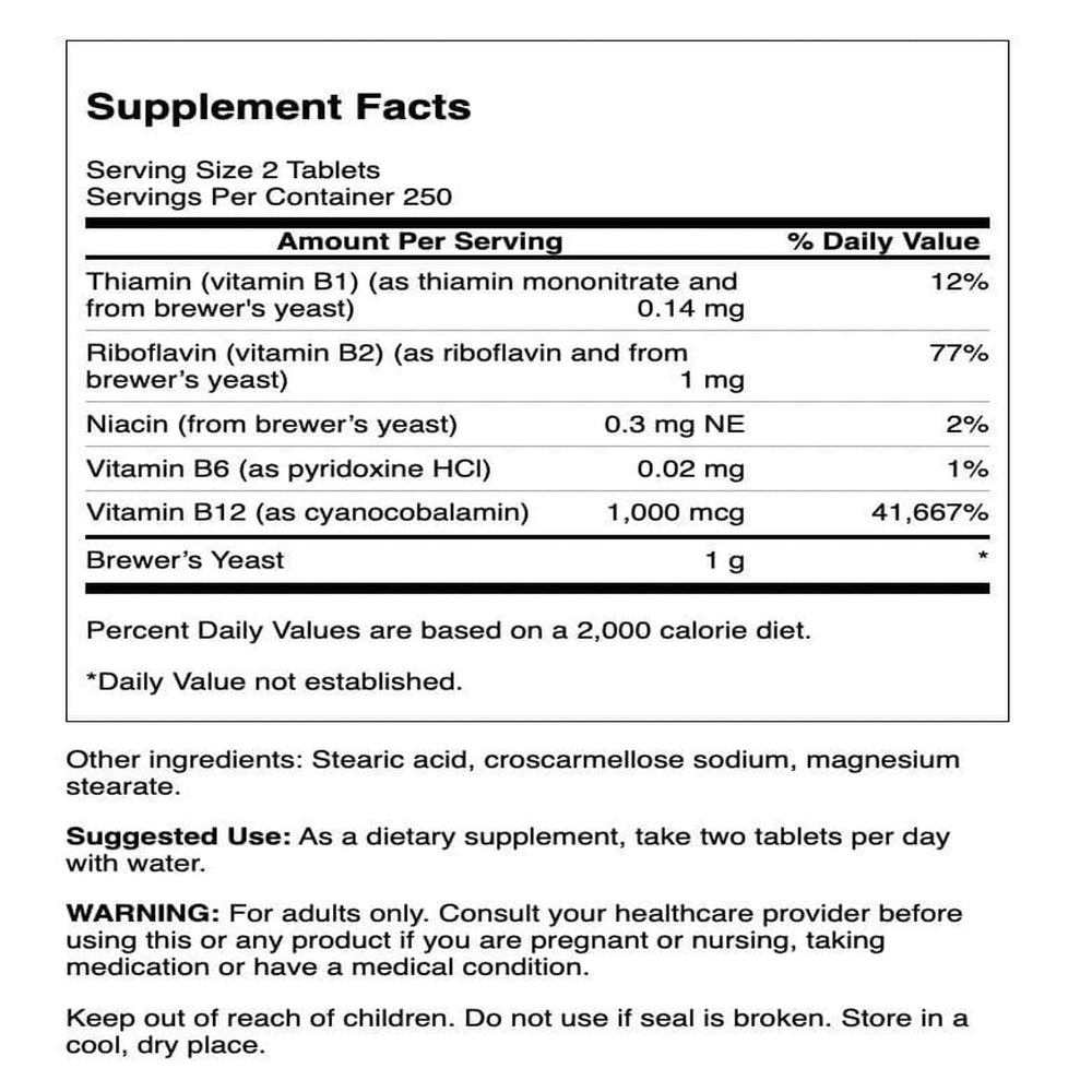 Close-up of Swanson's Brewer's Yeast tablets