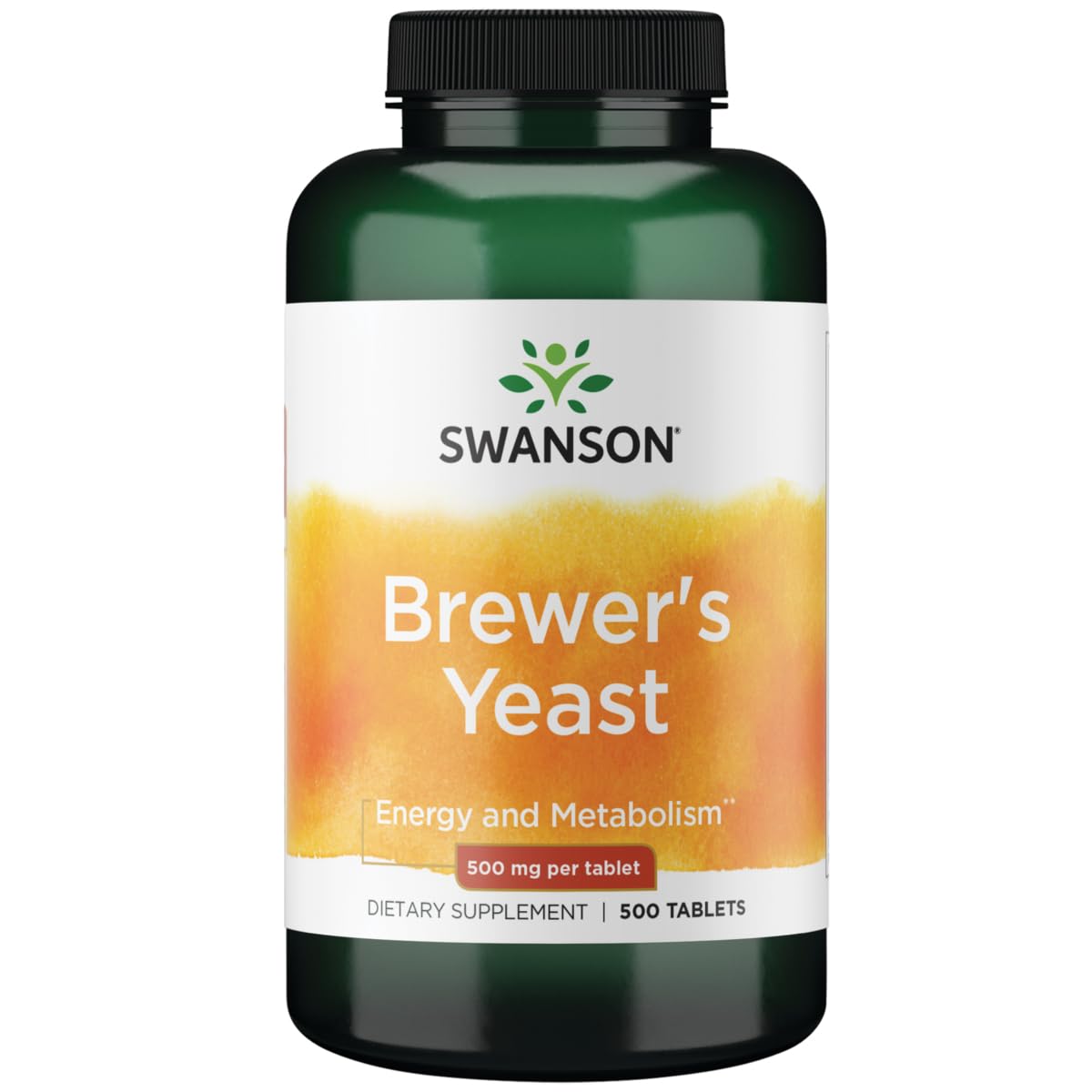 Swanson Brewer's Yeast bottle front view (500mg, 500 tablets)