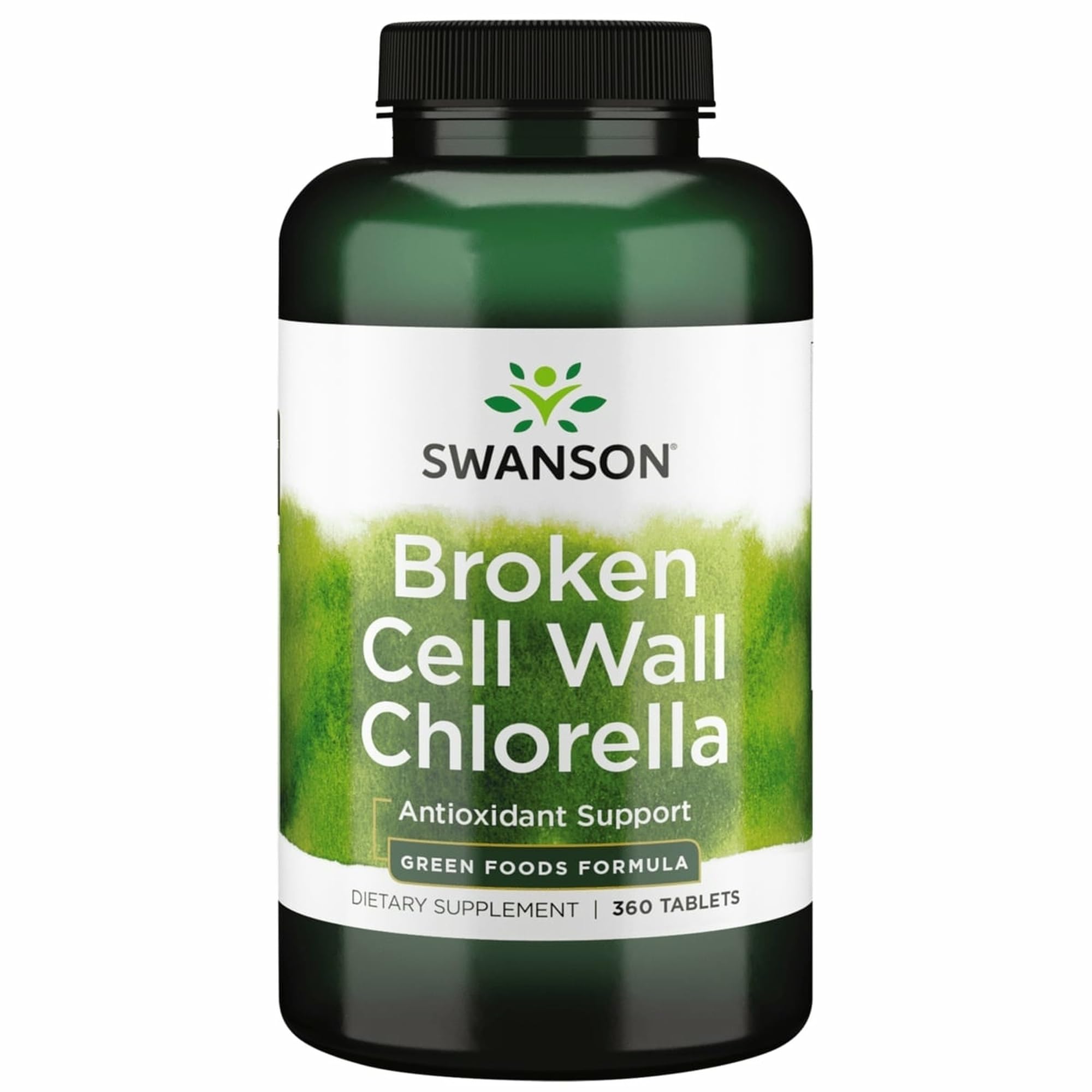 Swanson broken cell wall chlorella 500 mg bottle label