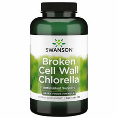 Swanson broken cell wall chlorella 500 mg bottle label