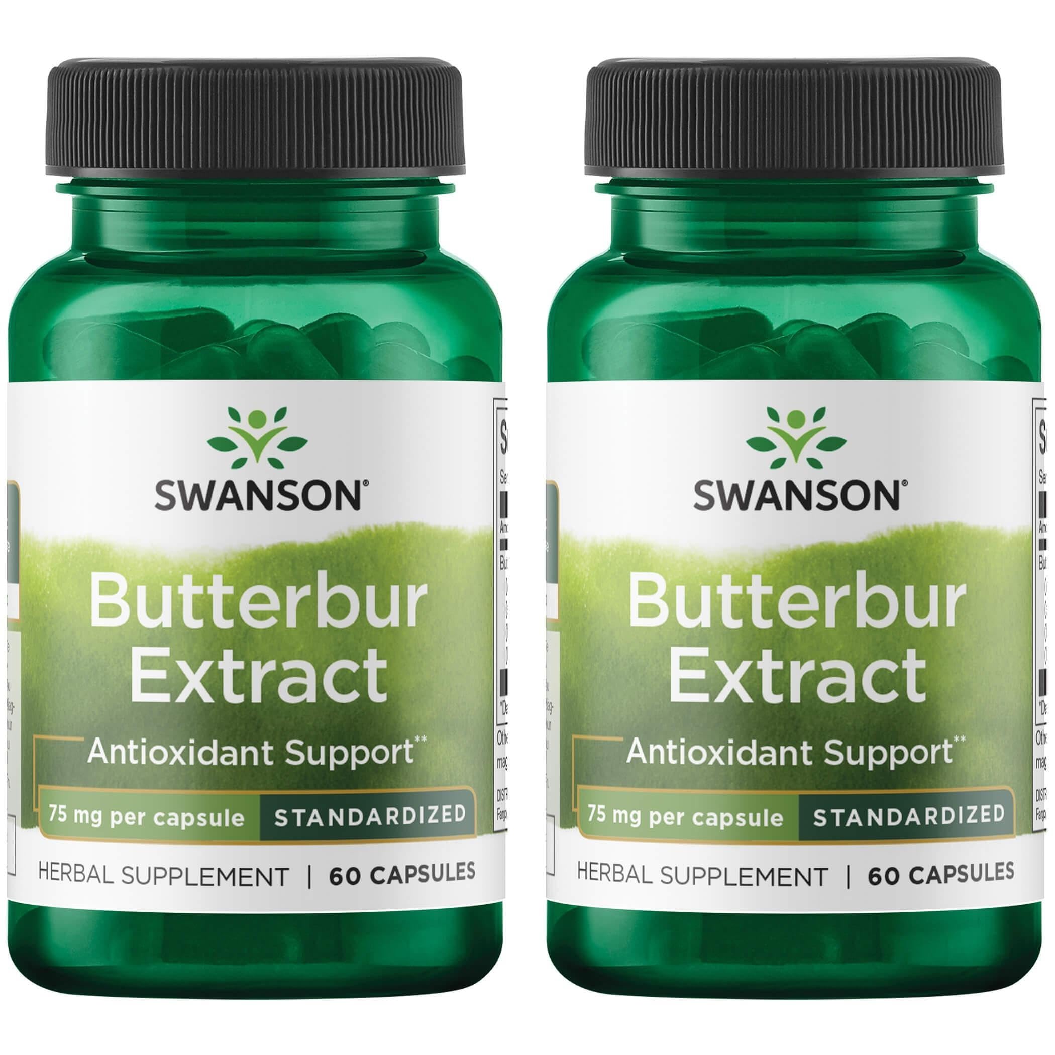 Swanson Butterbur Extract 75 mg per serving, 60 capsules, 2 pack