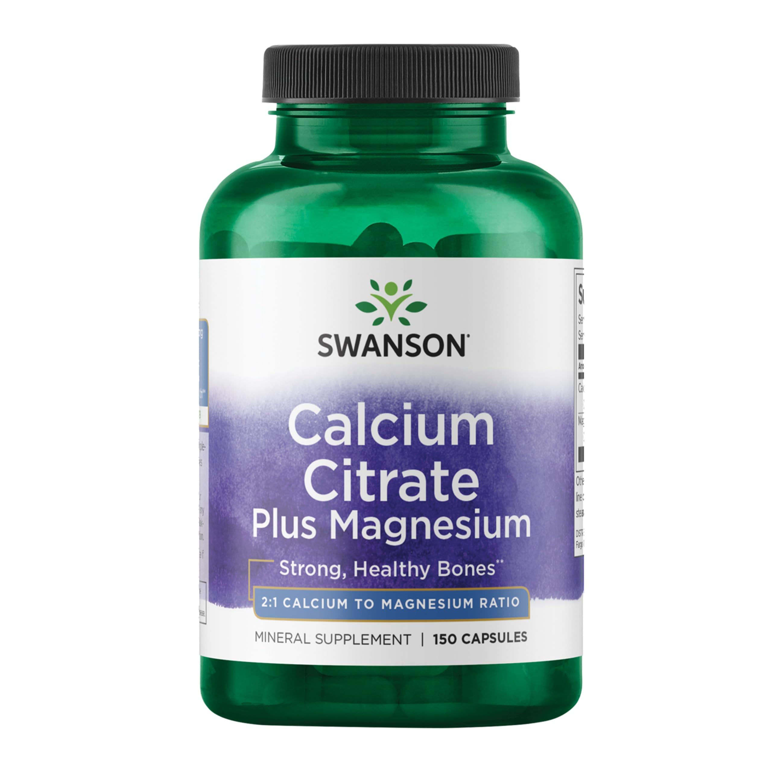Swanson Calcium Citrate Plus Magnesium bottle front view