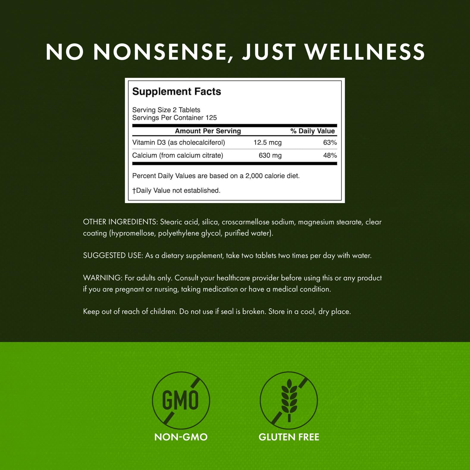 Swanson Calcium Citrate & Vitamin D 250 Tabs packaging