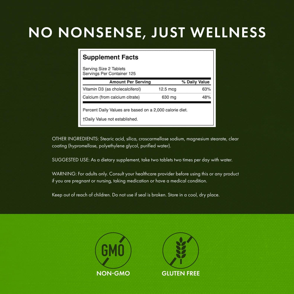 Swanson Calcium Citrate & Vitamin D 250 Tabs packaging