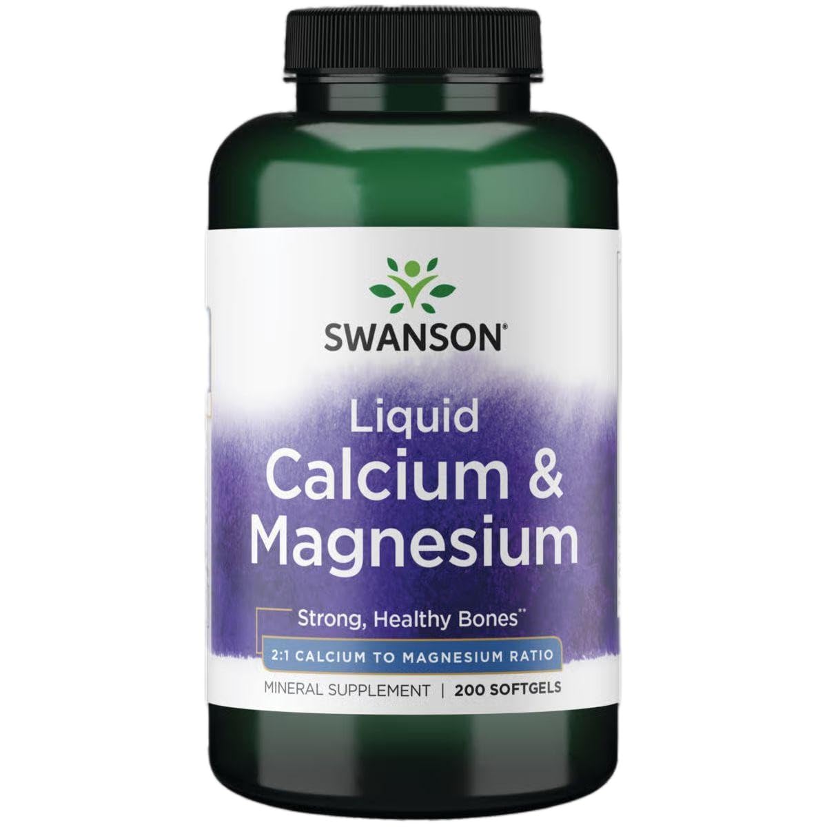 Swanson Calcium & Magnesium 200 SGELS bottle and label
