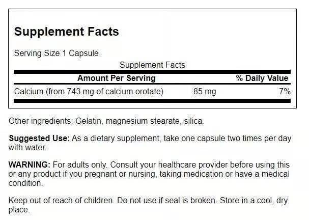 Swanson Calcium Orotate 85 mg 60 Caps bottle - 2-pack (image 2)