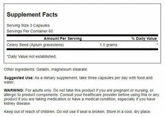 Close-up of Swanson Celery Seed 500 mg capsules