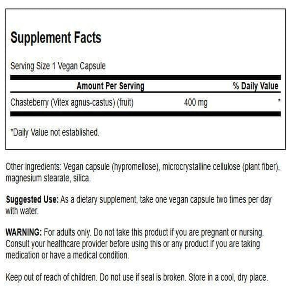 Close-up of Swanson Chasteberry Fruit capsules