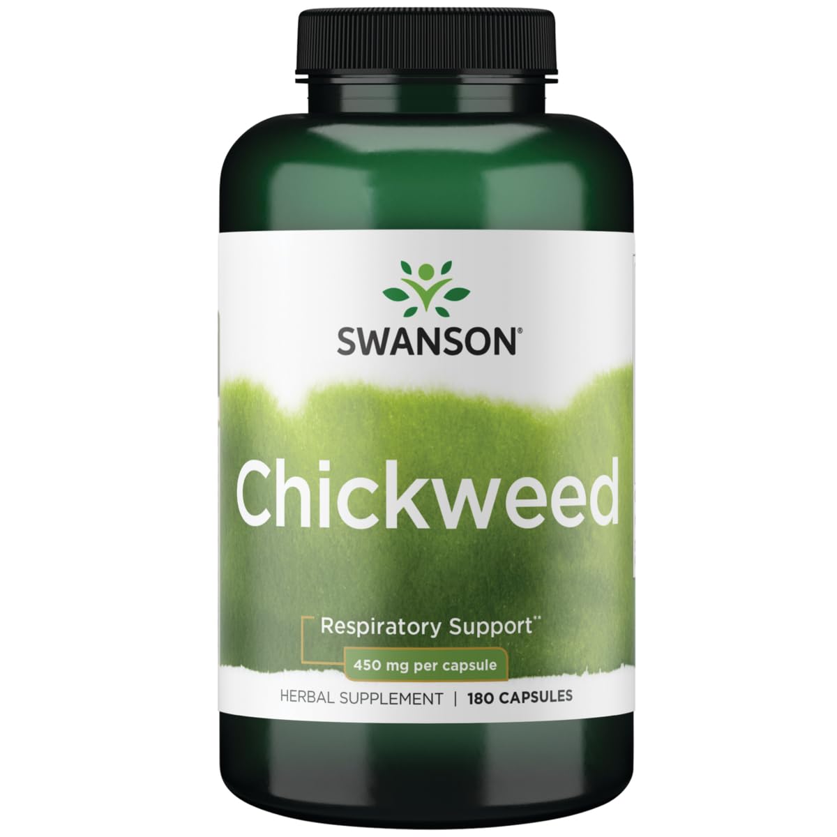 Chickweed herb Stellaria media 450 mg capsules bottle label