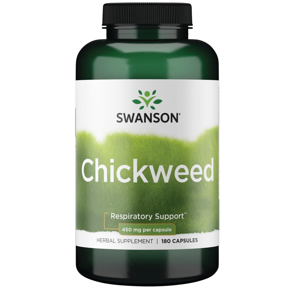 Chickweed herb Stellaria media 450 mg capsules bottle label