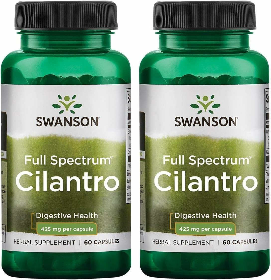 Front view of Swanson Cilantro 425 mg 60 capsules bottle