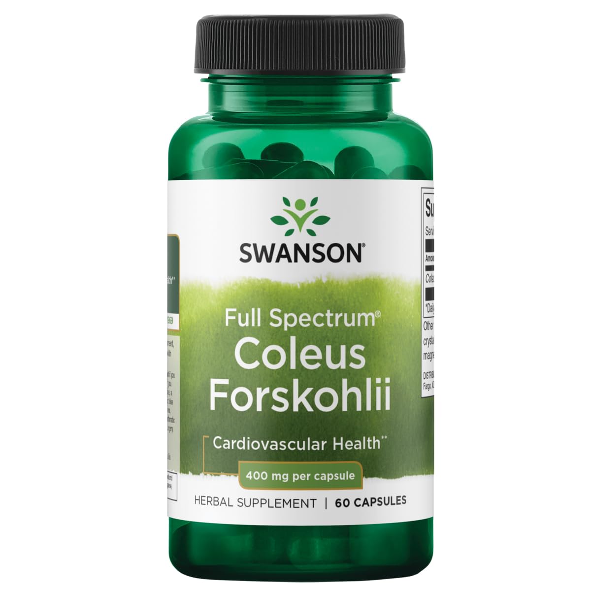 Bottle of Swanson Full Spectrum Coleus Forskohlii 400 mg - 60 capsules
