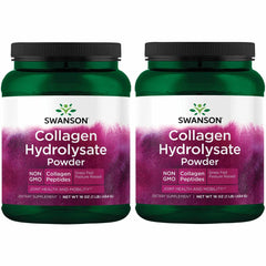 Front view of Swanson Collagen Hydrolysate Powder 1lb 2-pack