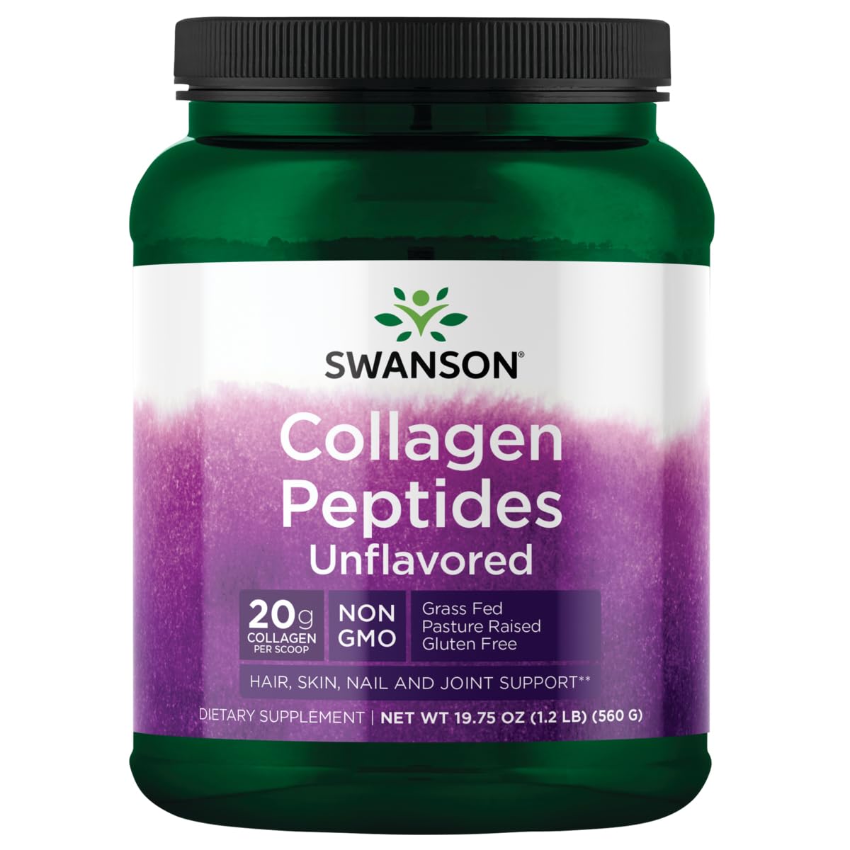 Swanson Collagen Peptides Unflavored 19.75 oz Powder container front