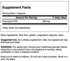 Close-up of Swanson CoQ10 200 mg 30 capsules bottle