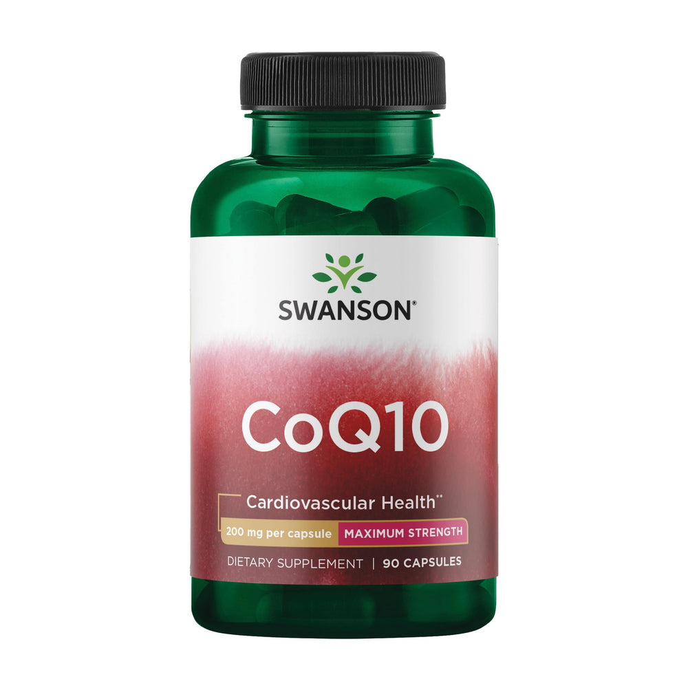 Swanson CoQ10 200 mg bottle and capsules