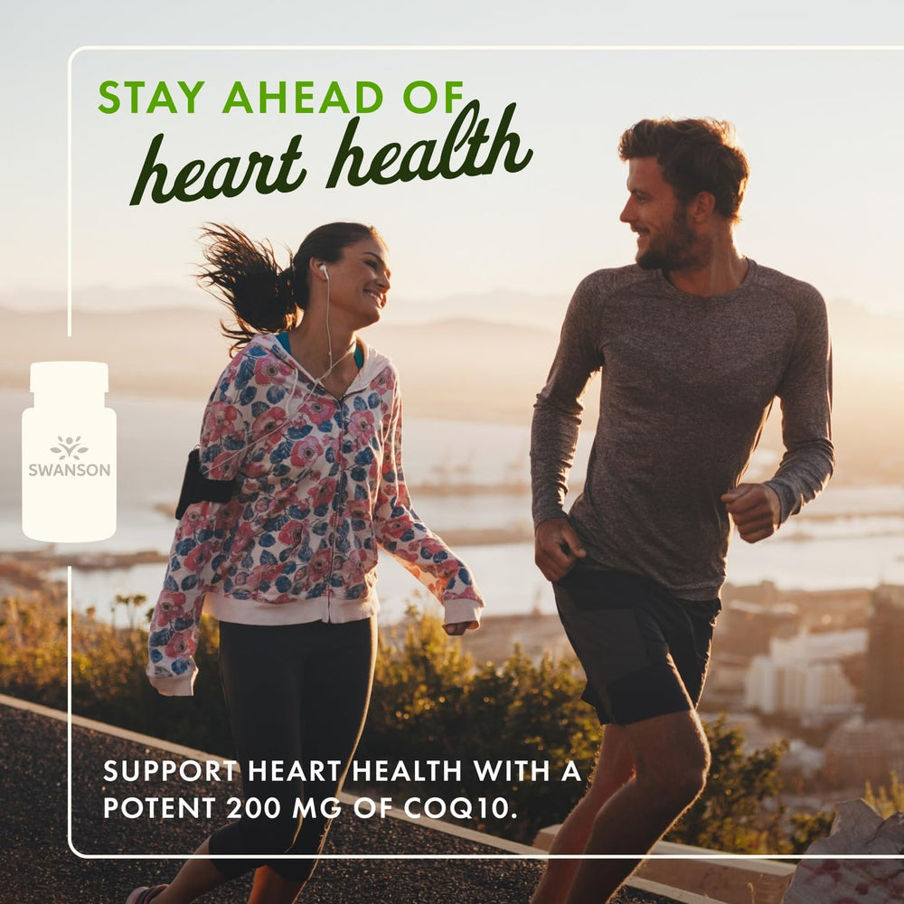 Close-up of Swanson CoQ10 capsules