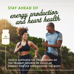 Close-up of CoQ10 bottle label