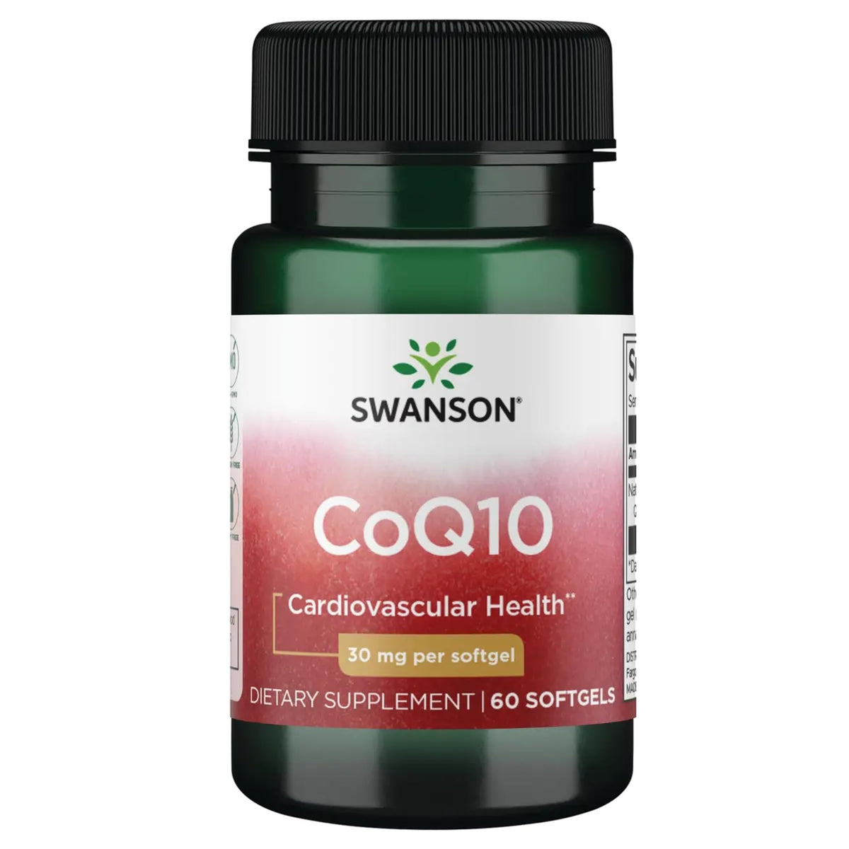Swanson CoQ10 30 mg softgel bottle front view
