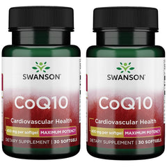 Swanson CoQ10 400mg – 30 Softgels per bottle, 2-pack packaging