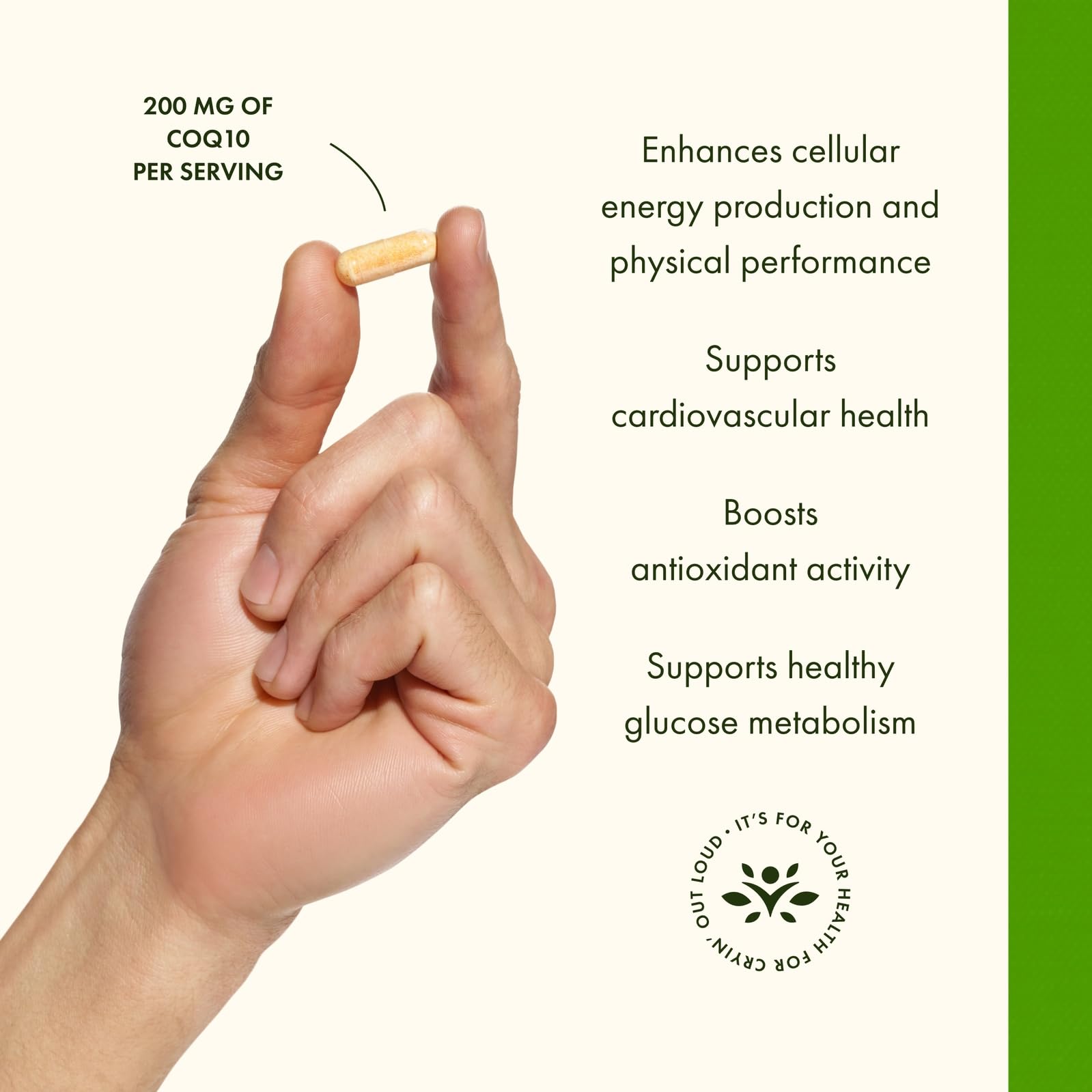 Antioxidant support graphic featuring CoQ10