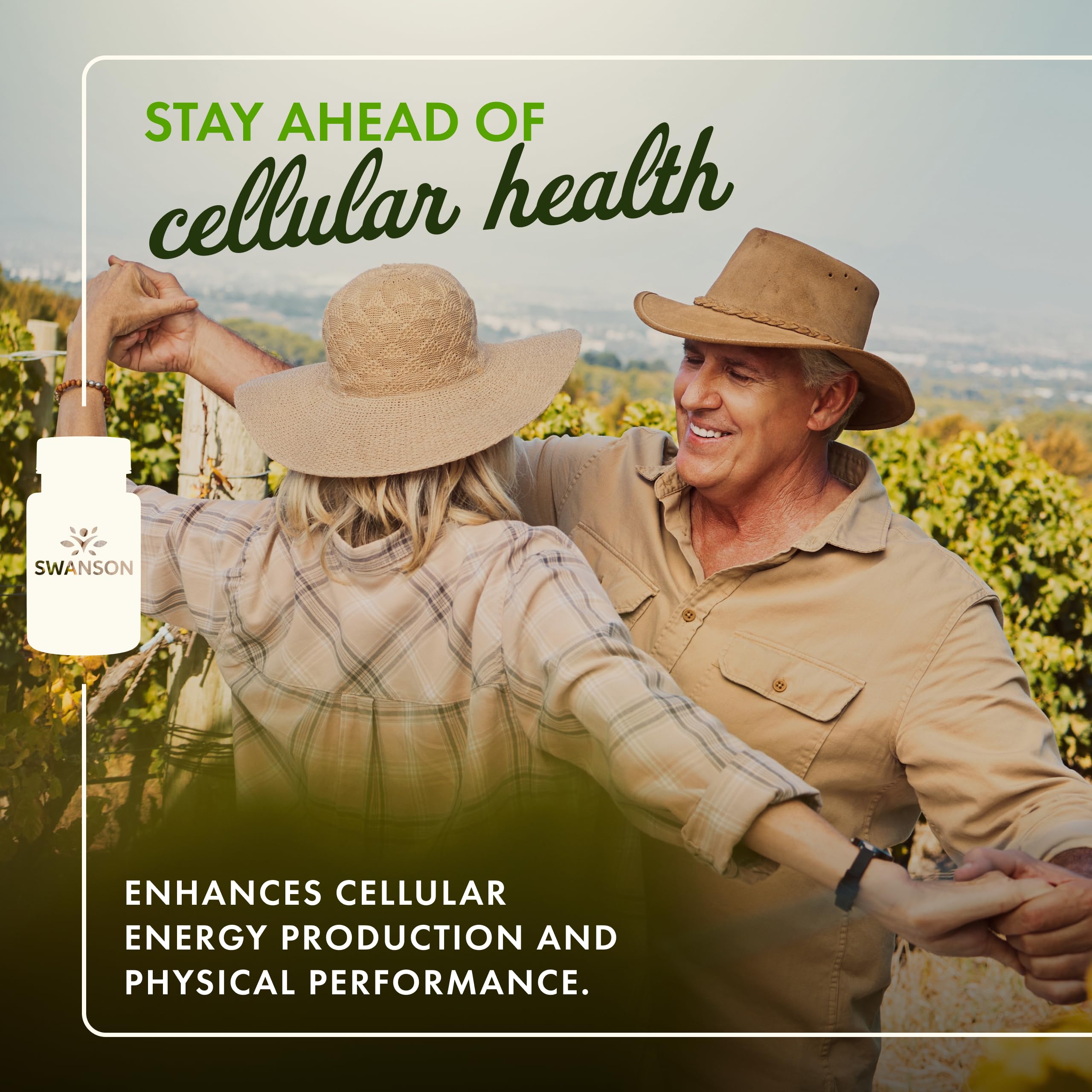 Side view of Swanson CoQ10 bottle